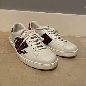 Gucci ace snake embroidered sneaker Men size 10